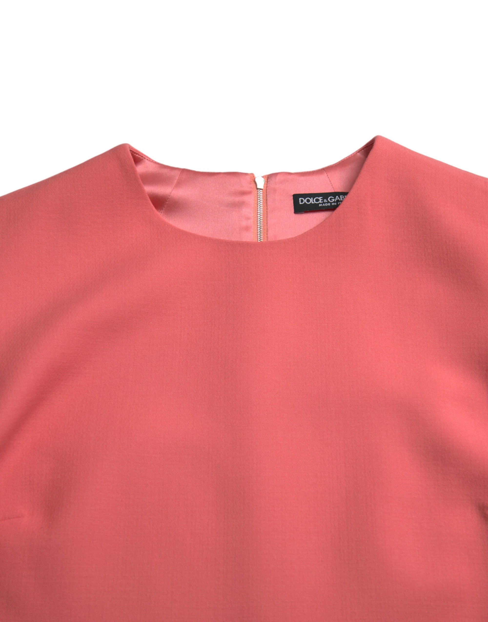 Dolce &amp; Gabbana Pink Virgin Wool Sleeveless Mini Dress