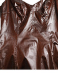 Dolce & Gabbana Brown Shiny Silk Sheath Sleeveless Bodycon Midi Dress