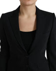 Dolce & Gabbana Black Wool Single Breasted Blazer Coat Jacket