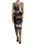 Dolce & Gabbana Multicolor Patchwork Midi Floral Leopard Bodycon Dress