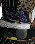 Dolce & Gabbana Multicolor Patchwork Midi Floral Leopard Bodycon Dress