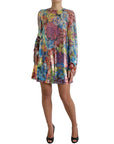 Dolce & Gabbana Multicolor Floral Sequined Shift Mini Dress