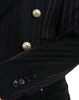 Dolce & Gabbana Black Striped SICILIA Double Breasted Jacket