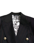 Dolce & Gabbana Black Striped SICILIA Double Breasted Jacket
