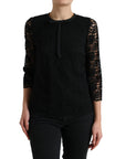 Dolce & Gabbana Black STAFF Blouse Floral Lace Nylon Top