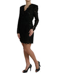 Dolce & Gabbana Black Bodycon Lace Cotton Sheath Mini Dress
