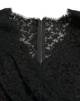 Dolce & Gabbana Black Bodycon Lace Cotton Sheath Mini Dress