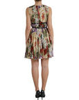 Dolce & Gabbana Beige Floral Sleeveless A-line Mini Dress
