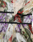Dolce & Gabbana Beige Floral Sleeveless A-line Mini Dress