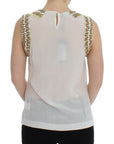 Dolce & Gabbana White crystal embellished tank top