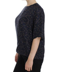 Dolce & Gabbana Blue gold key print silk blouse