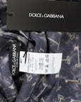 Dolce & Gabbana Blue gold key print silk blouse
