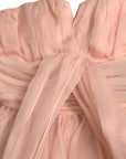 Dolce & Gabbana Pink Silk Chiffon Halter A-line Pleated Midi Dress