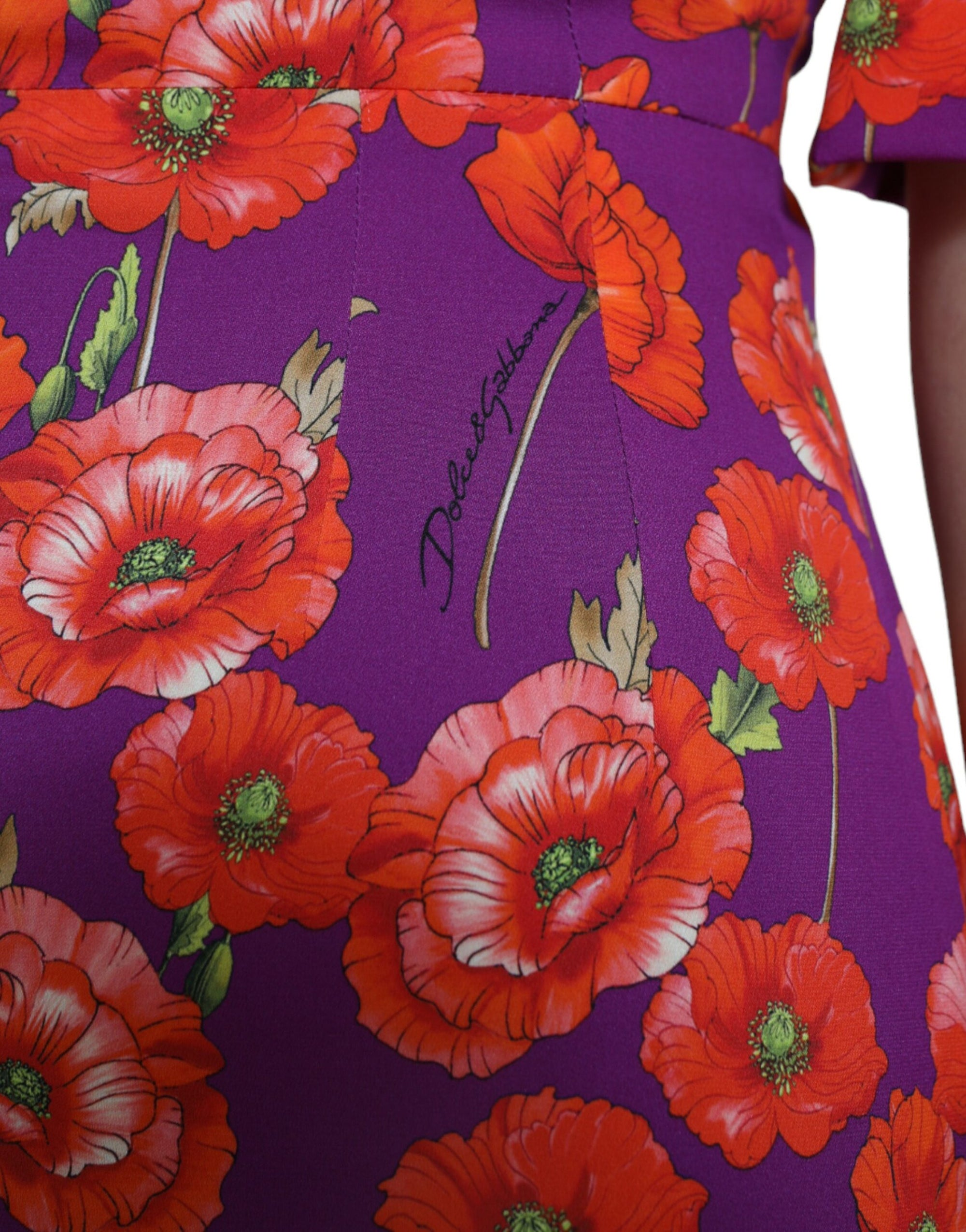 Dolce &amp; Gabbana Multicolor Floral Poppy Print Sheath Dress