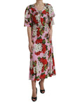 Dolce & Gabbana Multicolor Floral Crystal Embellished A-line Dress