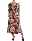 Dolce & Gabbana Multicolor Floral Crystal Embellished A-line Dress