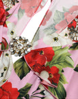 Dolce & Gabbana Multicolor Floral Crystal Embellished A-line Dress