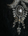 Dolce & Gabbana Black Lace Crystal Embellished Sheath Dress