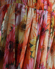 Dolce & Gabbana Multicolor Sunflower Print Silk Midi Dress