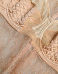 Dolce & Gabbana Beige Nylon Floral Lace Bustier Cropped Top