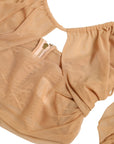 Dolce & Gabbana Brown Nylon Stretch Open Shoulder Cropped Top