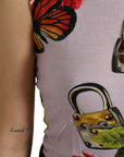 Dolce & Gabbana Multicolor Floral Padlock Butterfly Tank Top