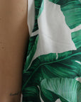 Dolce & Gabbana White Banana Leaf Print Crew Neck Tank Top