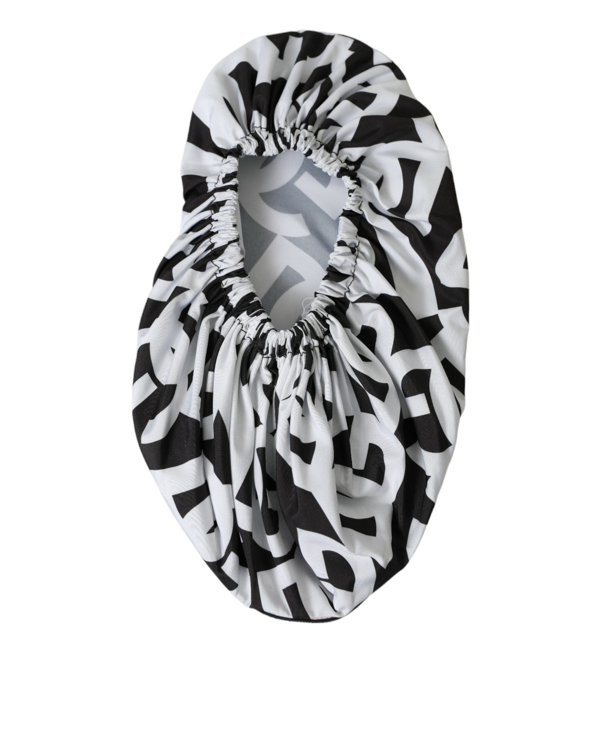 Dolce &amp; Gabbana White Logo Print Nylon Slip On Flats Shoes