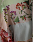 Dolce & Gabbana Multicolor Floral Patchwork Ascot Collar Top