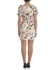 Dolce & Gabbana Pink Lily Viscose Sheath Stretch Mini Dress