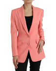 Dolce & Gabbana Pink Polyester Single Breasted Blazer Jacket