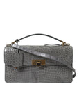 Balenciaga Gray Exotic Leather Medium Shoulder Hand Purse Bag