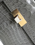 Balenciaga Gray Exotic Leather Medium Shoulder Hand Purse Bag