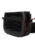 Balenciaga Black Exotic Leather Shoulder Crossbody Camera Bag