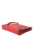 Balenciaga Red Exotic Skin Leather Classic Pouch Purse Wristlet Bag