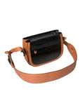 Balenciaga Black Brown Exotic Skin Leather Shoulder Camera Purse Bag