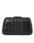 Balenciaga Black Exotic Skin Leather Shoulder Crossbody Box Clutch Bag