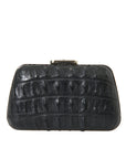 Balenciaga Black Exotic Skin Leather Shoulder Crossbody Box Clutch Bag