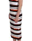 Dolce & Gabbana Multicolored Striped Sequined Stretch Dress
