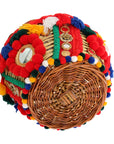 Dolce & Gabbana Multicolor AGNESE Straw Crystal  Pom Pom Bag