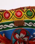 Dolce & Gabbana Multicolor AGNESE Straw Crystal  Pom Pom Bag
