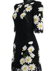 Dolce & Gabbana Black Floral Lace Chamomile Sicily Dress