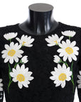 Dolce & Gabbana Black Floral Lace Chamomile Sicily Dress