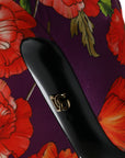 Dolce & Gabbana Purple Floral Jersey Stretch Boots Shoes