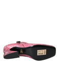 Dolce & Gabbana Pink Python Leather Mary Jane Heels Shoes