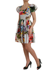 Dolce & Gabbana Multicolor Patchwork Cotton Aline Mini Dress