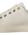 Dolce & Gabbana White Leather Gold Red Heart Sneakers Shoes