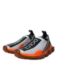 Dolce & Gabbana Black White Orange Slip On Sorrento Sneakers Shoes