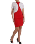 Dolce & Gabbana Red Nylon Stretch Bodycon Sheath Mini Dress