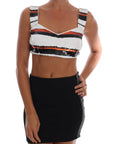 Dolce & Gabbana Multicolor Sequined Stretch Bustier Top